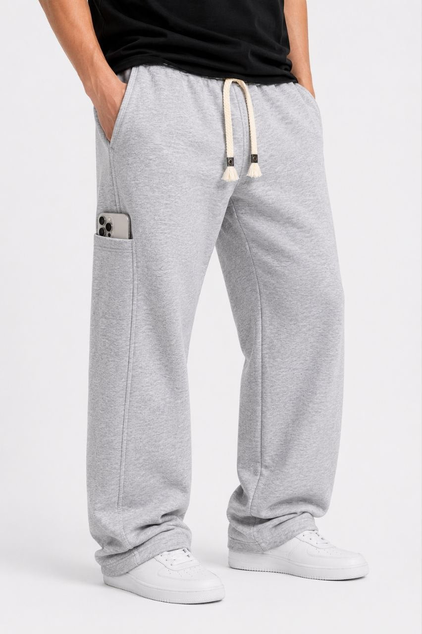 Plain Sweatpants With Hidden Pocket